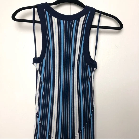 Anthropologie Maeve Lisanne Striped Sweater Maxi Dress Blue White - Picture 10 of 10